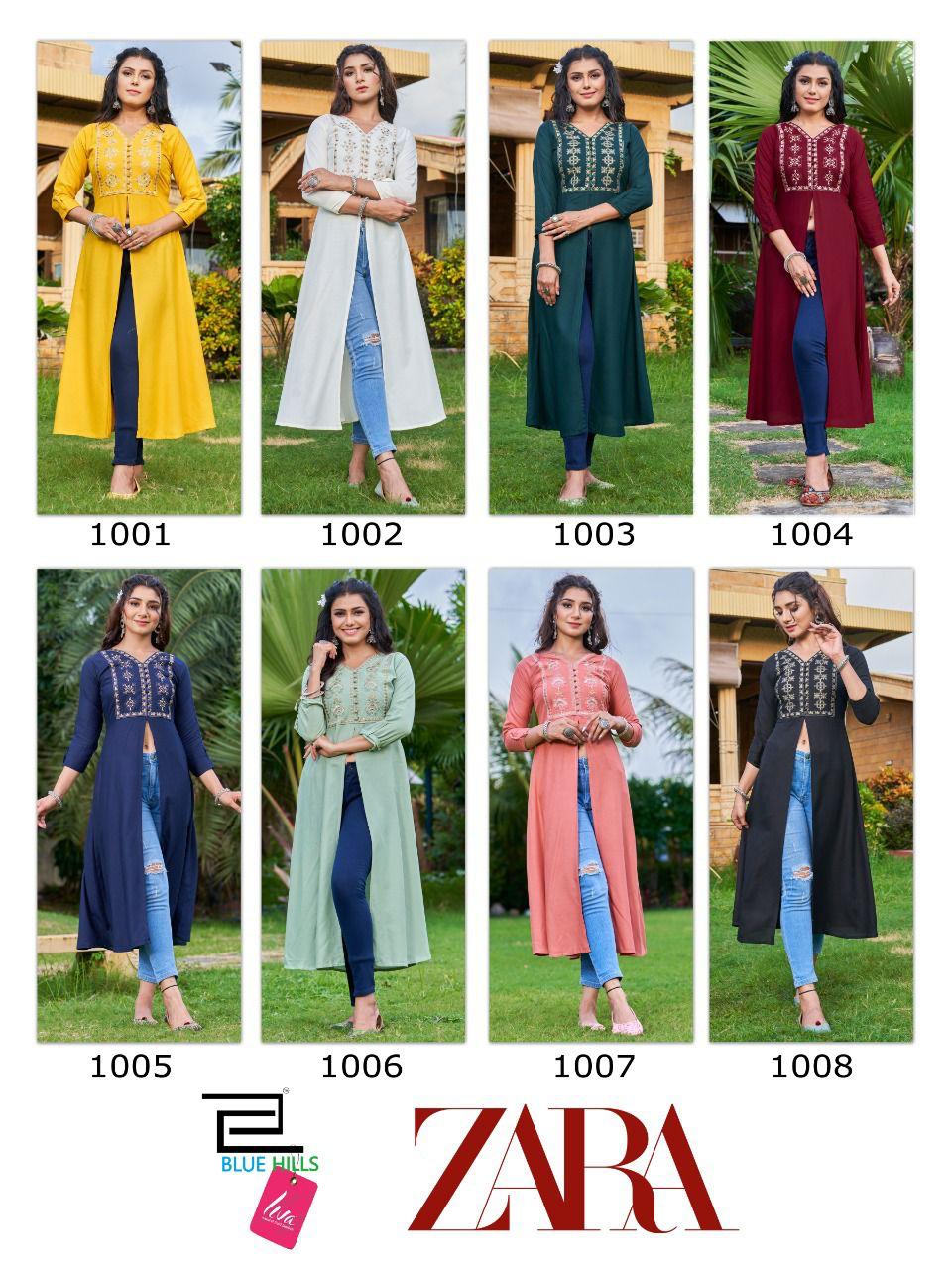 Blue Hills Zara Fancy Stylish Party Wear Designer Kurti Collection